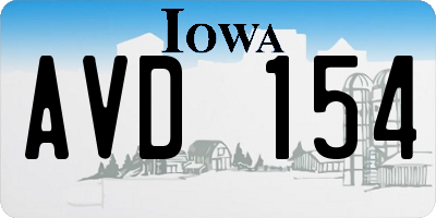 IA license plate AVD154