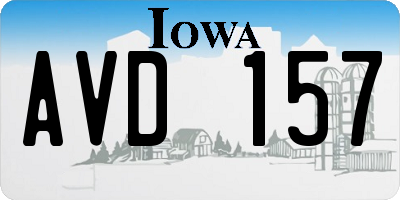IA license plate AVD157