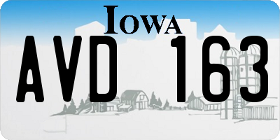 IA license plate AVD163