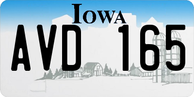 IA license plate AVD165