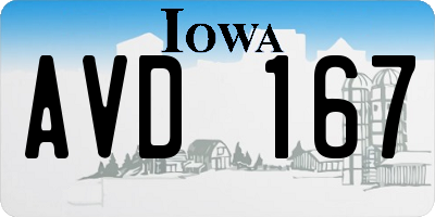 IA license plate AVD167