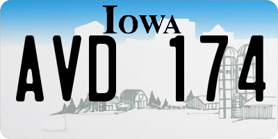 IA license plate AVD174