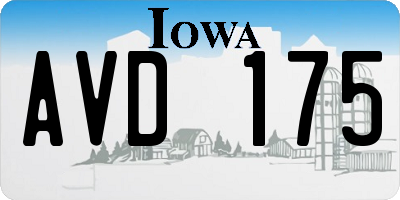 IA license plate AVD175