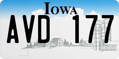 IA license plate AVD177