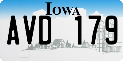 IA license plate AVD179