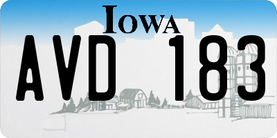 IA license plate AVD183