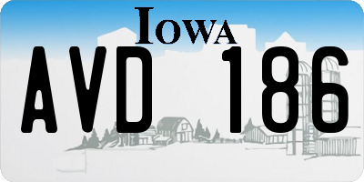IA license plate AVD186