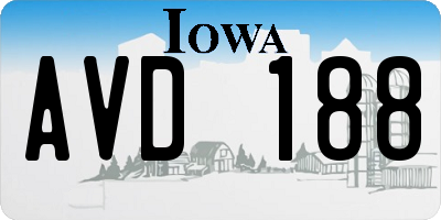 IA license plate AVD188