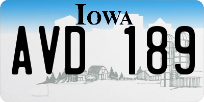 IA license plate AVD189