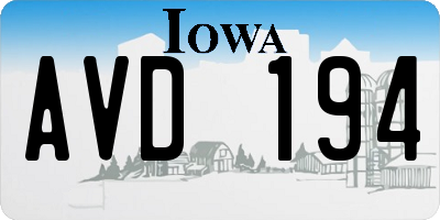 IA license plate AVD194