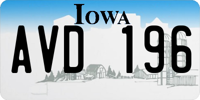 IA license plate AVD196