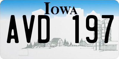IA license plate AVD197