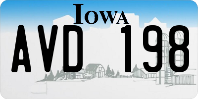 IA license plate AVD198