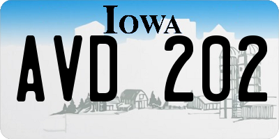 IA license plate AVD202