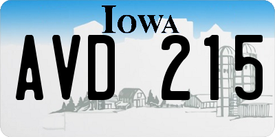 IA license plate AVD215