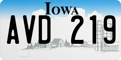 IA license plate AVD219