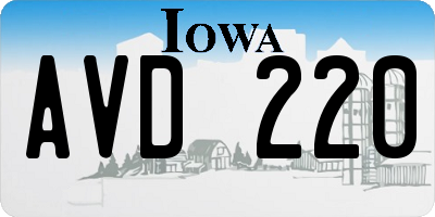 IA license plate AVD220