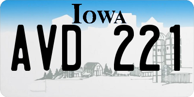 IA license plate AVD221