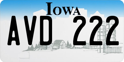 IA license plate AVD222