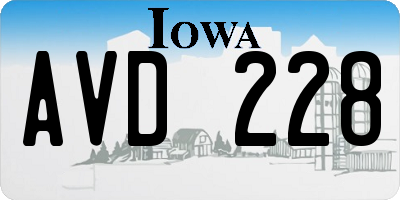 IA license plate AVD228