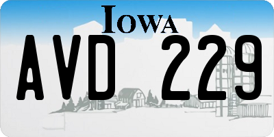 IA license plate AVD229
