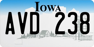 IA license plate AVD238