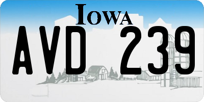 IA license plate AVD239