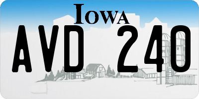 IA license plate AVD240