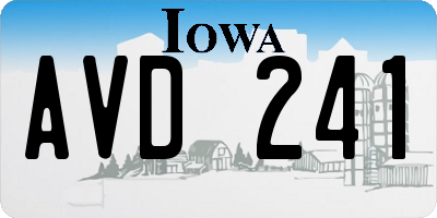 IA license plate AVD241