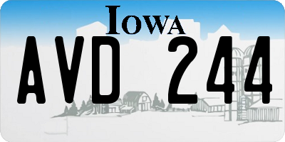 IA license plate AVD244