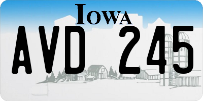 IA license plate AVD245