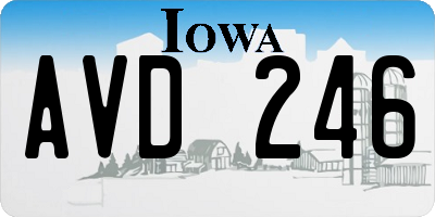 IA license plate AVD246
