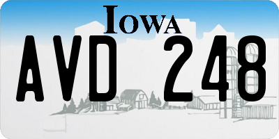 IA license plate AVD248