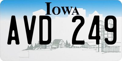 IA license plate AVD249