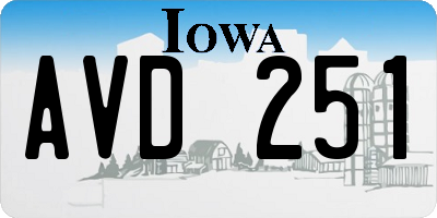 IA license plate AVD251