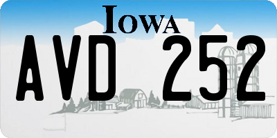 IA license plate AVD252