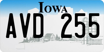 IA license plate AVD255
