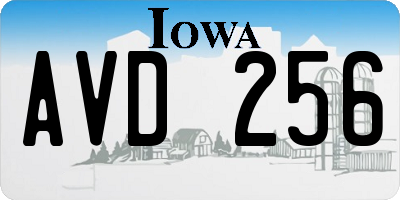 IA license plate AVD256