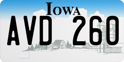 IA license plate AVD260