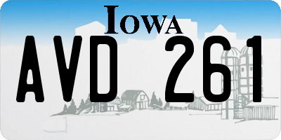 IA license plate AVD261