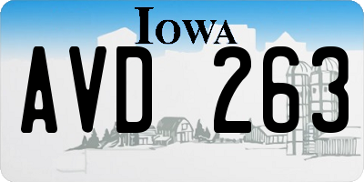 IA license plate AVD263
