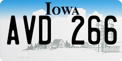 IA license plate AVD266