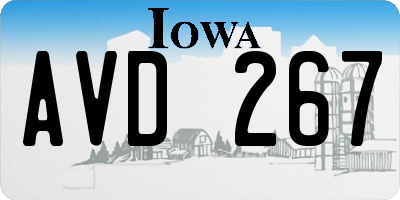 IA license plate AVD267