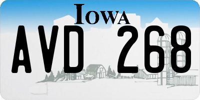 IA license plate AVD268