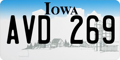 IA license plate AVD269