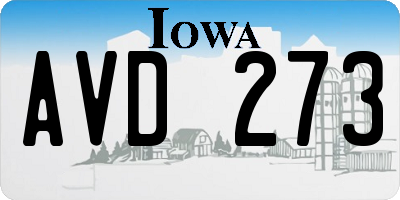 IA license plate AVD273