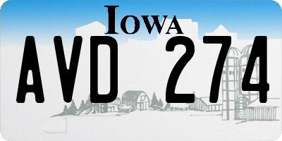 IA license plate AVD274