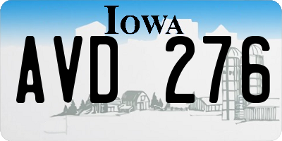 IA license plate AVD276