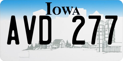 IA license plate AVD277