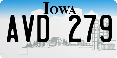 IA license plate AVD279